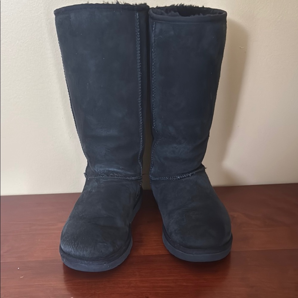 UGG Classic Tall Black Suede Boots